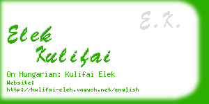 elek kulifai business card